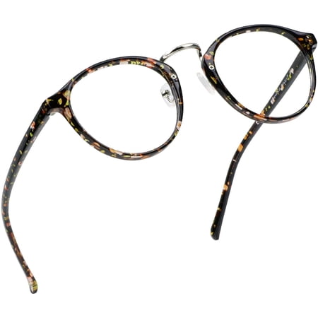 LifeArt Blue Light Blocking Glasses, Anti Eyestrain, Computer Reading Glasses, Gaming Glasses, TV Glasses for Women Men, Anti Glare (Floral, +4.00 Magnification)