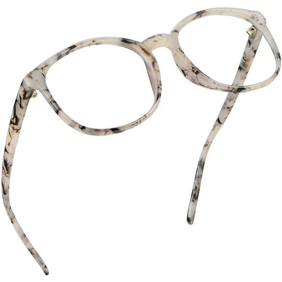 LifeArt Blue Light Blocking Glasses, Anti Eyestrain, Computer Reading Glasses, Gaming Glasses, TV Glasses for Women Men, Anti Glare (Marble, +2.50 Magnification)