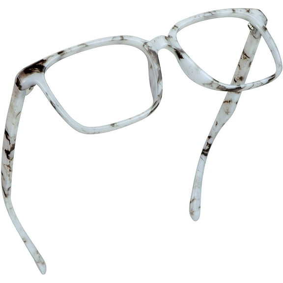 LifeArt Blue Light Blocking Glasses, Anti Eyestrain, Computer Reading Glasses, Gaming Glasses, TV Glasses for Women Men, Anti Glare (Marble, No Magnification)
