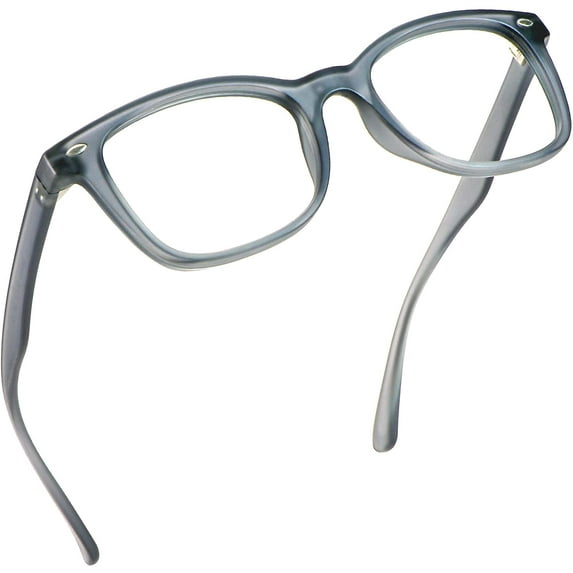 LifeArt Blue Light Blocking Glasses, Anti Eyestrain, Computer Reading Glasses, Gaming Glasses, TV Glasses for Women Men, Anti Glare (Matte Gray, +1.50 Magnification)