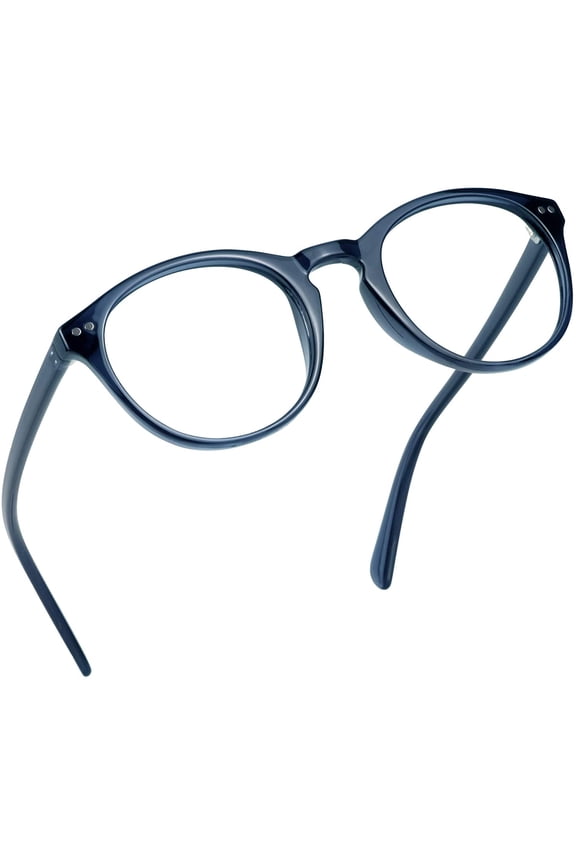 Blue Light Blocking Glasses, Anti Eyestrain, Computer Reading Glasses, Gaming Glasses, TV Glasses for Women Men, Anti Glare (Navy, +2.75 Magnification)
