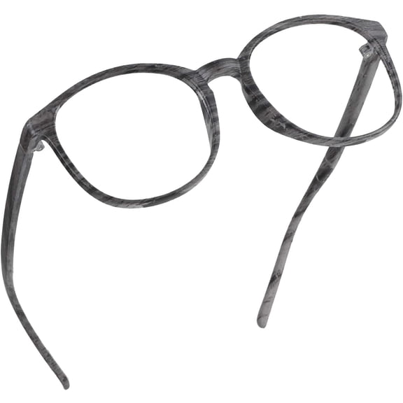 LifeArt Round Frame Blue Light Blocking Reading Glasses, Computer Gaming TV Glasses for Women Men (Wood, +1.50 Magnification)