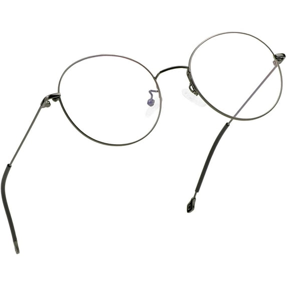 LifeArt Blue Light Blocking Glasses, Anti Eyestrain, Computer Reading Glasses, Gaming Glasses, TV Glasses for Women Men, Stylish Unisex Alloy Round Frame (Gray Steel, +3.50 Magnification)
