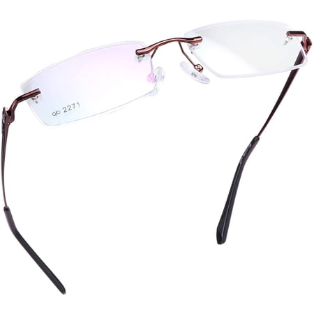 LifeArt Blue Light Blocking Glasses, Computer Reading Glasses, Anti Blue Rays, Reduce Eyestrain, Rimless Frame Tinted Lens with diamond, Stylish for Men and Wowen (+2.50 Magnification)