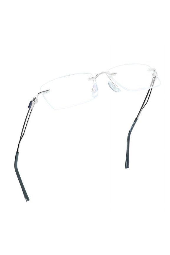Blue Light Blocking Glasses, Computer Reading Glasses, Anti Blue Rays, Reduce Eyestrain, Stylish for Men and Women(Silver,+1.00 Magnification)