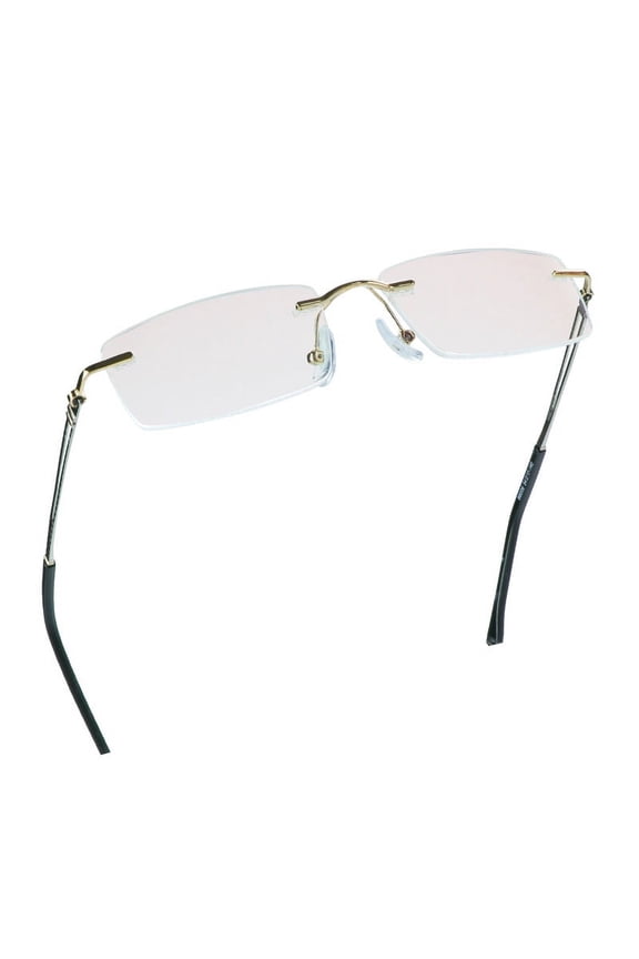 Blue Light Blocking Glasses, Computer Reading Glasses, Anti Blue Rays, Reduce Eyestrain, Stylish for Men and Women(Gold,+2.00 Magnification)