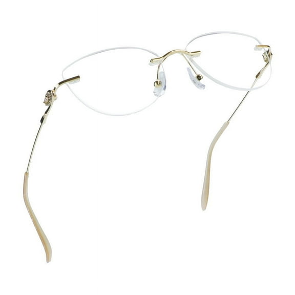 LifeArt Blue Light Blocking Glasses, Computer Reading Glasses, Anti Blue Rays, Reduce Eyestrain, Stylish for Women(Champagne,+3.00 Magnification)