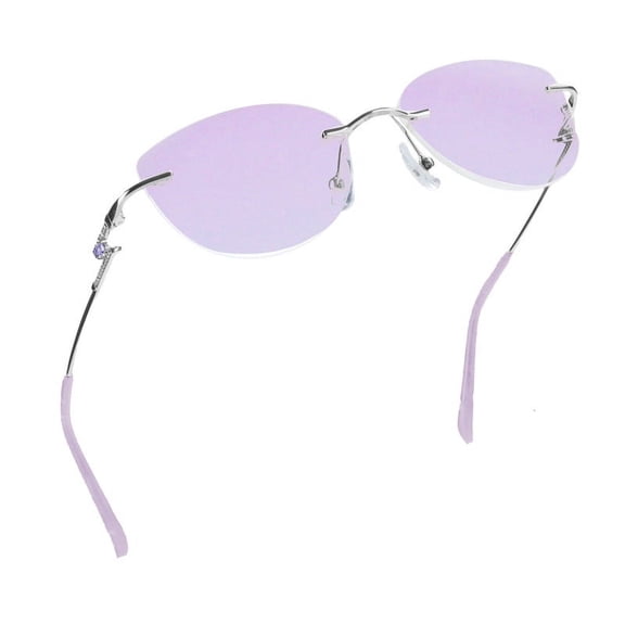 LifeArt Blue Light Blocking Glasses, Computer Reading Glasses, Anti Blue Rays, Reduce Eyestrain, Stylish for Women(Purple,+4.00 Magnification)