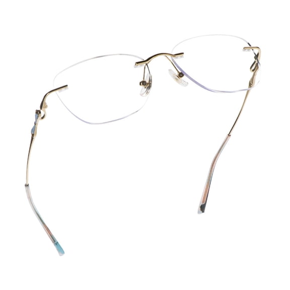 LifeArt Blue Light Blocking Glasses,Computer Reading Glasses,Titanium Rimless Frame,Stylish for Men&Women(Golden,+2.50 Magnification)