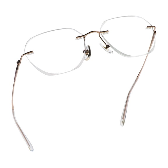 LifeArt Blue Light Blocking Glasses,Computer Reading Glasses,Titanium Rimless Frame,Stylish for Men&Women(Golden,+3.00 Magnification)