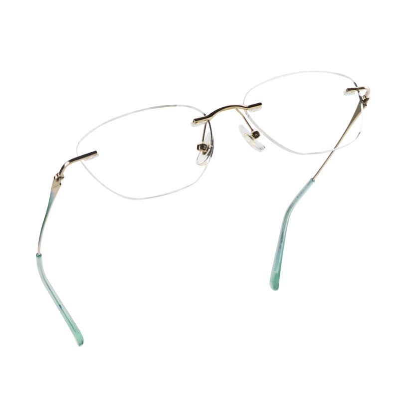 LifeArt Blue Light Blocking Glasses,Computer Reading Glasses,Titanium Rimless Frame,Stylish for Men&Women(Green,+3.00 Magnification)