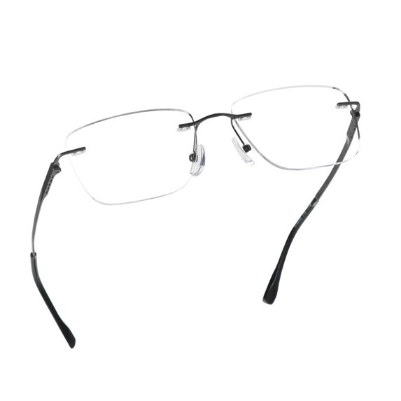 LifeArt Blue Light Blocking Glasses,Computer Reading Glasses,Titanium Rimless Frame,Stylish for Men&Women(Grey,+1.00 Magnification)