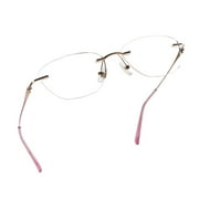 LifeArt Blue Light Blocking Glasses,Computer Reading Glasses,Titanium Rimless Frame,Stylish for Men&WomenPink,No Magnification