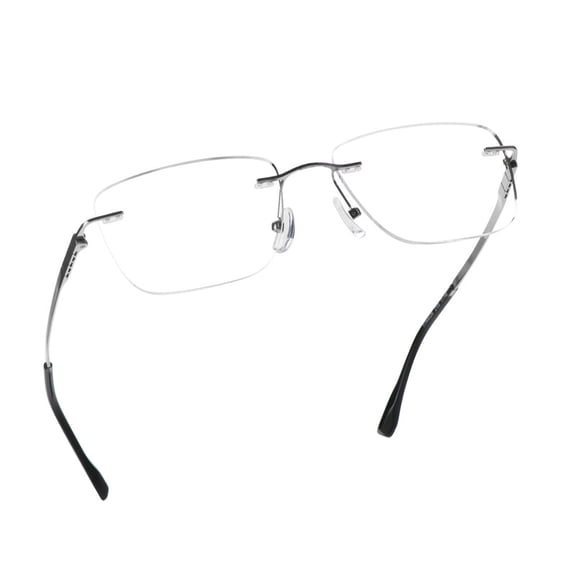 LifeArt Blue Light Blocking Glasses,Computer Reading Glasses,Titanium Rimless Frame,Stylish for Men&Women(Silver,+2.50 Magnification)