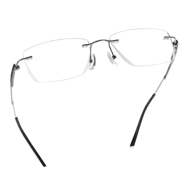 LifeArt Blue Light Blocking Glasses,Computer Reading Glasses,Titanium Rimless Frame,Stylish for Men&Women(Silver,+3.00 Magnification)