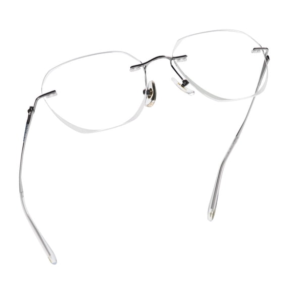 LifeArt Blue Light Blocking Glasses,Computer Reading Glasses,Titanium Rimless Frame,Stylish for Men&Women(Silver,+4.00 Magnification)