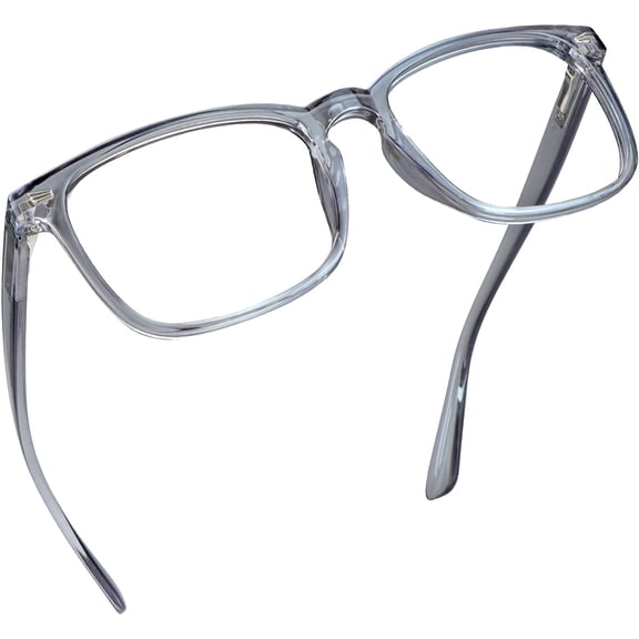 LifeArt Blue Light Blocking Glasses with Spring Hinge, Anti Eyestrain, Computer Reading Glasses, Gaming Glasses, TV Glasses for Women Men, Anti Glare (Clear Gray,+0.50 Magnification)