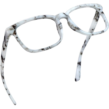 LifeArt Blue Light Blocking Glasses with Spring Hinge, Anti Eyestrain, Computer Reading Glasses, Gaming Glasses, TV Glasses for Women Men, Anti Glare (Marble,+0.50 Magnification)