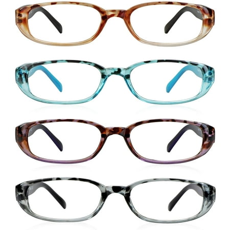 LifeArt Blue Light Blocking Reading Glasses 4-Pack (Oval Frame, +2.75 Magnification)
