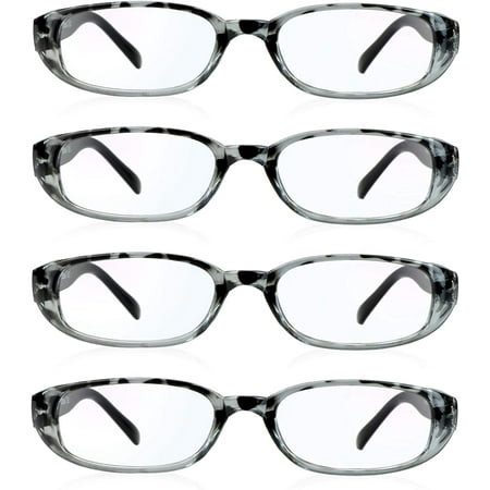 LifeArt Blue Light Blocking Reading Glasses 4-Pack (Rectangular Frame, +1.50 Magnification)