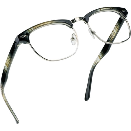 LifeArt Blue Light Blocking Reading Glasses (Round Frame, +3.25 Magnification)