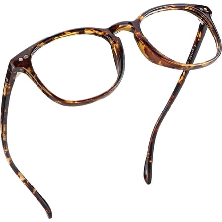 LifeArt Blue Light Blocking Reading Glasses (Square Frame, No Magnification)