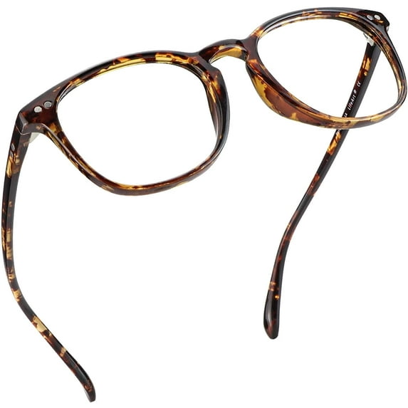 LifeArt Blue Light Blocking Reading Glasses (Square Frame, No Magnification)