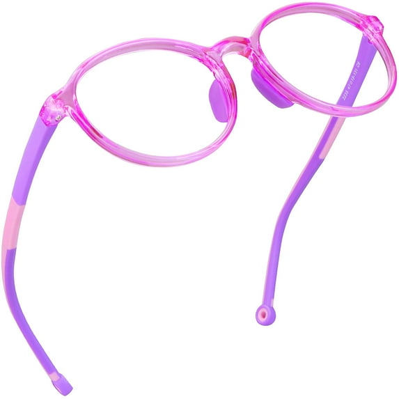 LifeArt Kid Blue Light Blocking Glasses, Filter 85% of Harmful Blue Light, Anti Eyestrain and Blurry, Computer Glasses(Pink Purple)