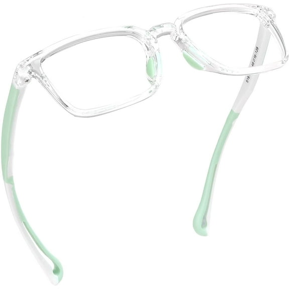 LifeArt Kid's Blue Light Blocking Reading Glasses (Square Frame, No Magnification)