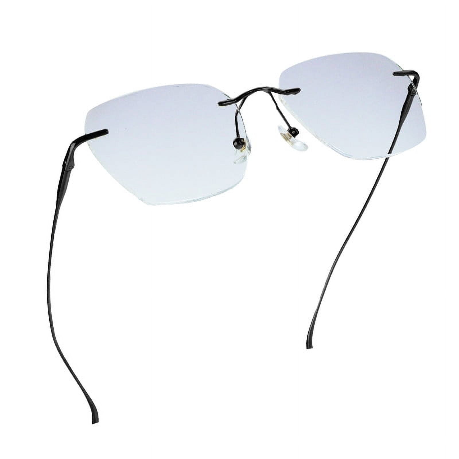 LifeArt Pure Titanium Frame Glasses/Blue Light Blocking Reading Glasses, Reduce Eyestrain, Stylish for Men and Women(Black,+1.00 Magnification)