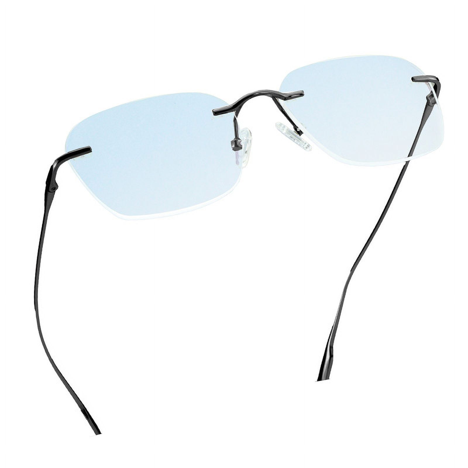 LifeArt Pure Titanium Frame Glasses/Blue Light Blocking Reading Glasses, Reduce Eyestrain, Stylish for Men and Women(Black,+1.00 Magnification)