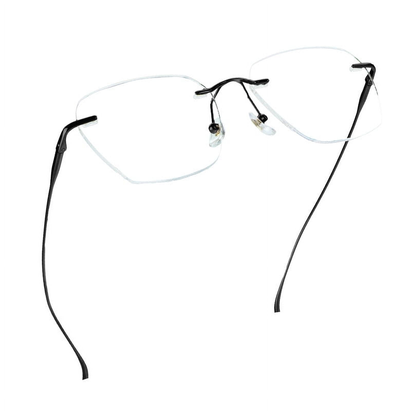 LifeArt Pure Titanium Frame Glasses/Blue Light Blocking Reading Glasses, Reduce Eyestrain, Stylish for Men and Women(Black,+1.50 Magnification)