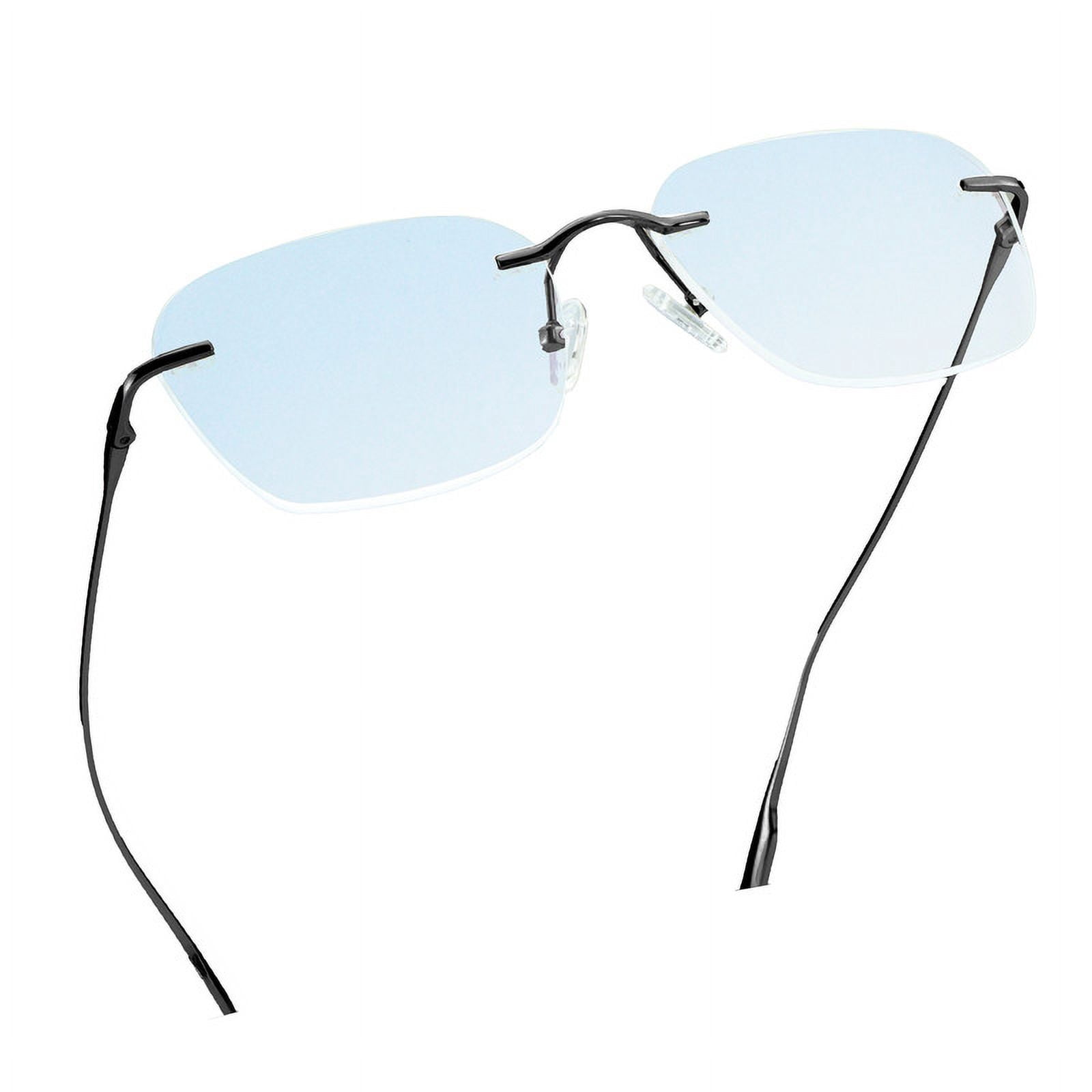 LifeArt Pure Titanium Frame Glasses/Blue Light Blocking Reading Glasses, Reduce Eyestrain, Stylish for Men and Women(Black,+1.50 Magnification)