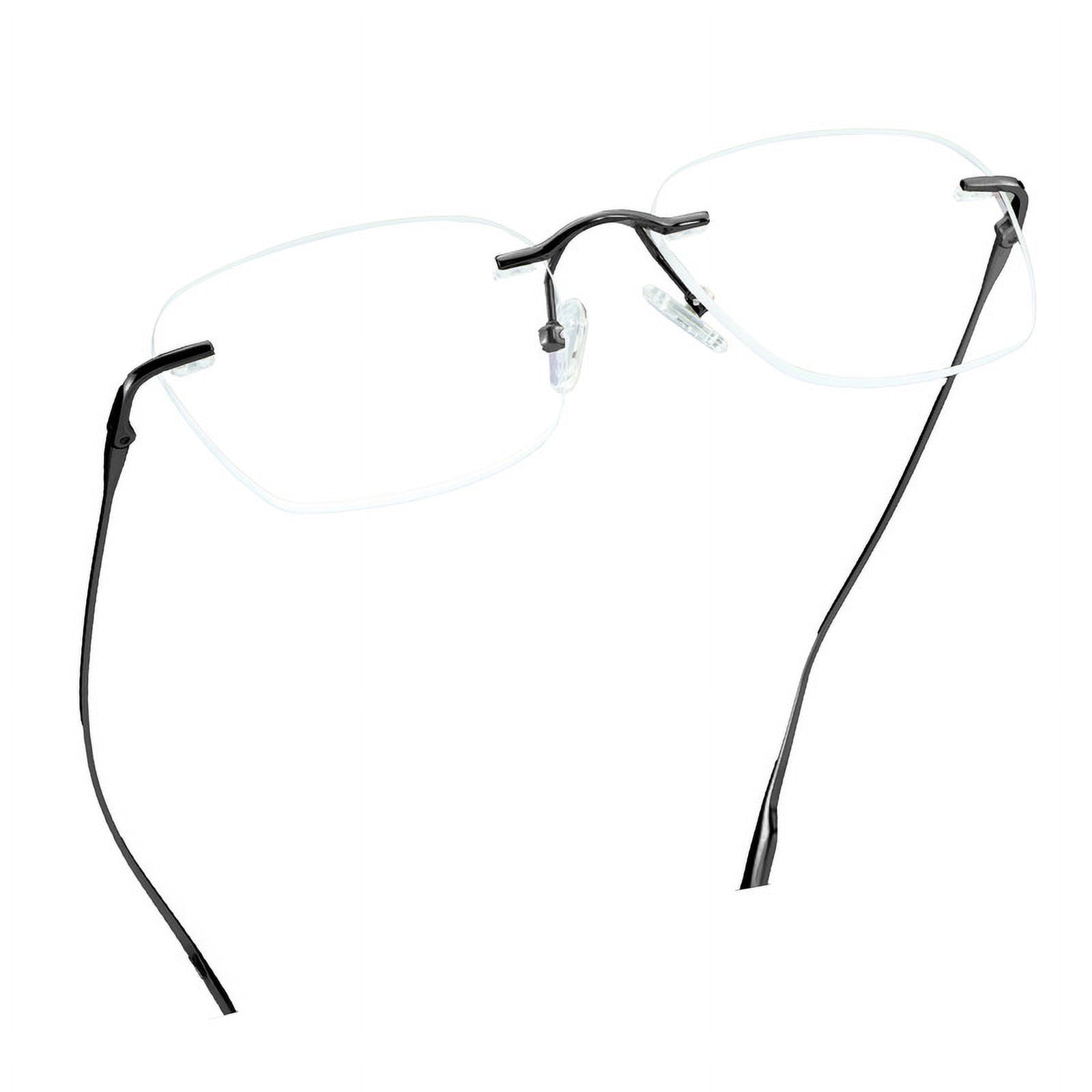 LifeArt Pure Titanium Frame Glasses/Blue Light Blocking Reading Glasses, Reduce Eyestrain, Stylish for Men and Women(Black,+2.00 Magnification)