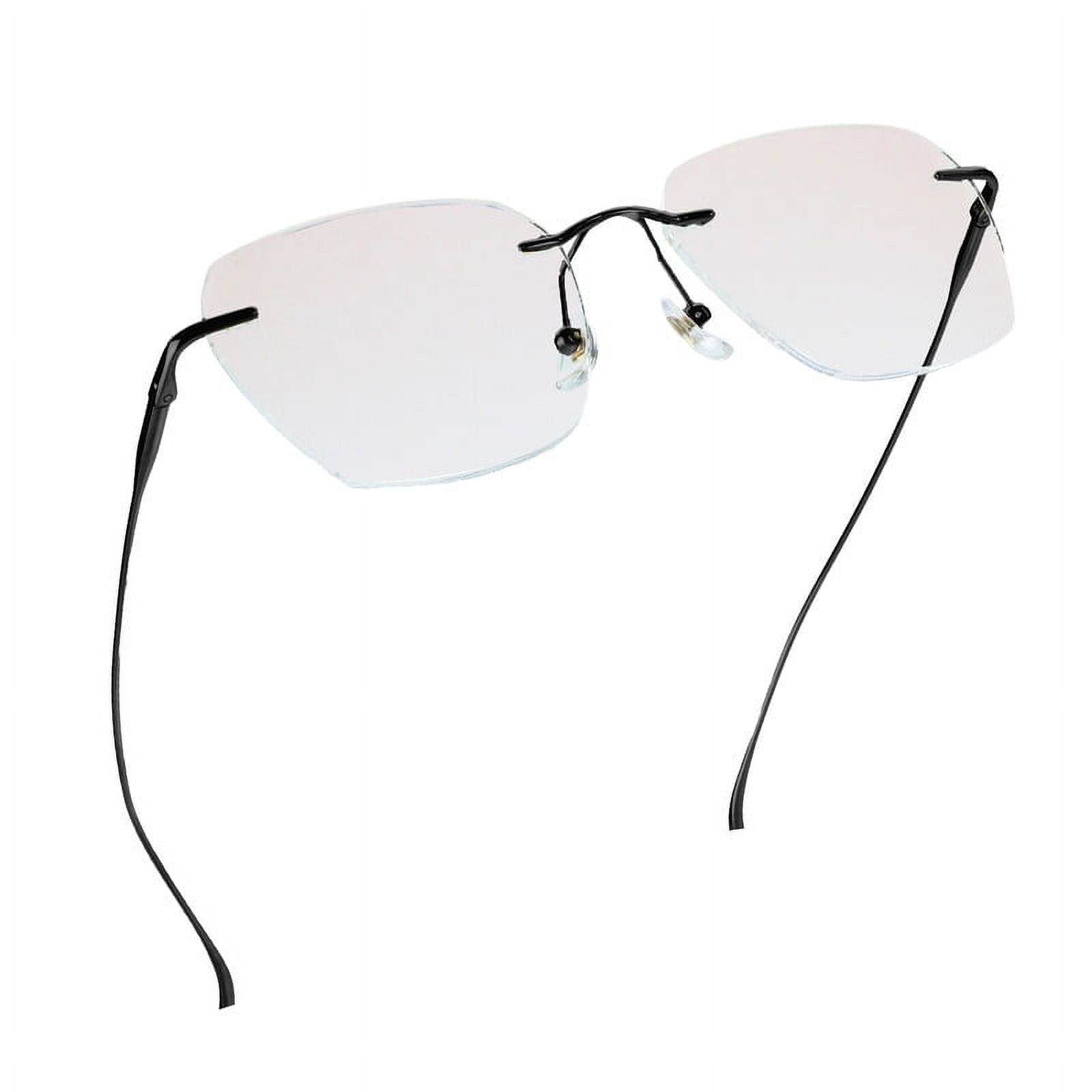 LifeArt Pure Titanium Frame Glasses/Blue Light Blocking Reading Glasses, Reduce Eyestrain, Stylish for Men and Women(Black,+3.00 Magnification)