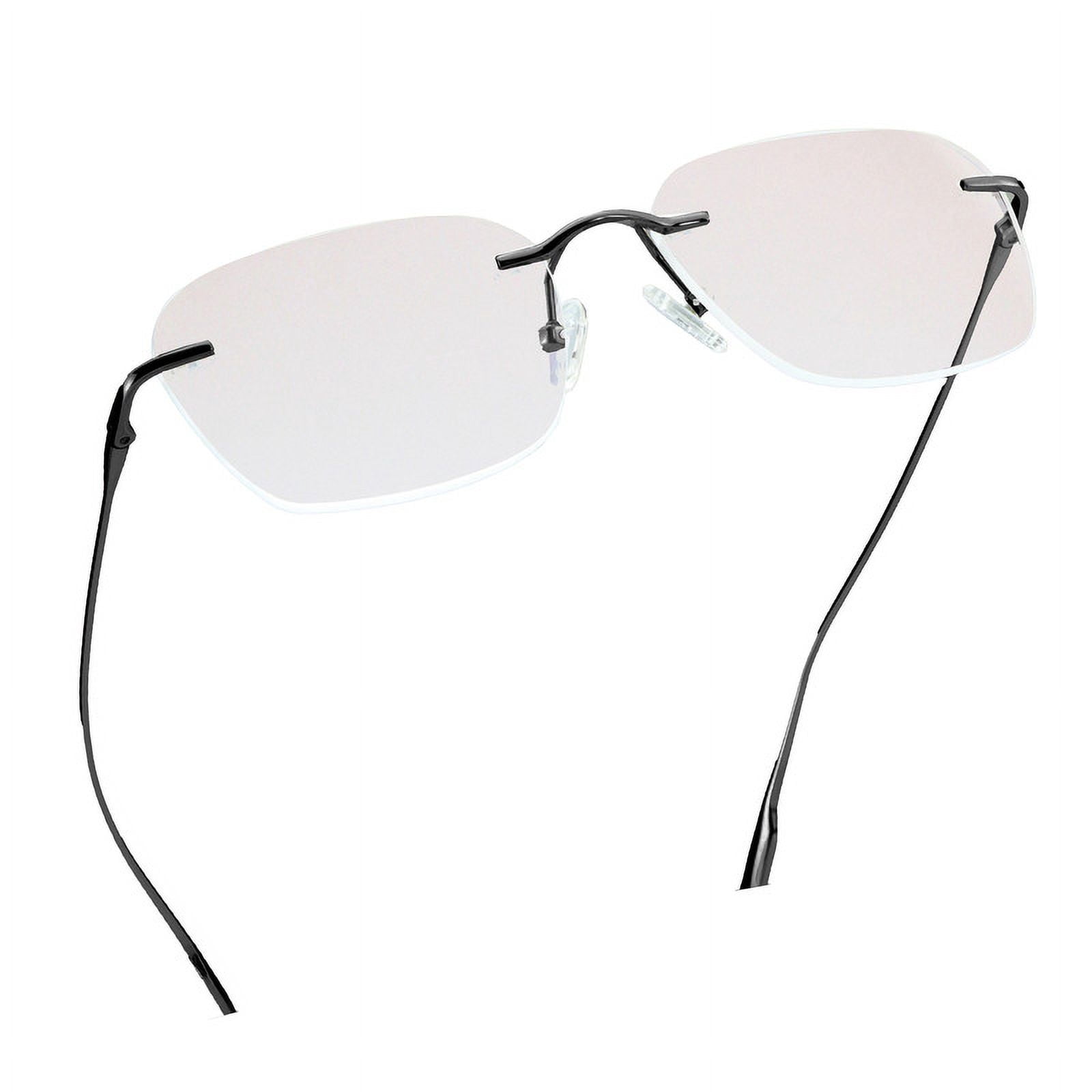 LifeArt Pure Titanium Frame Glasses/Blue Light Blocking Reading Glasses, Reduce Eyestrain, Stylish for Men and Women(Black,+3.00 Magnification)