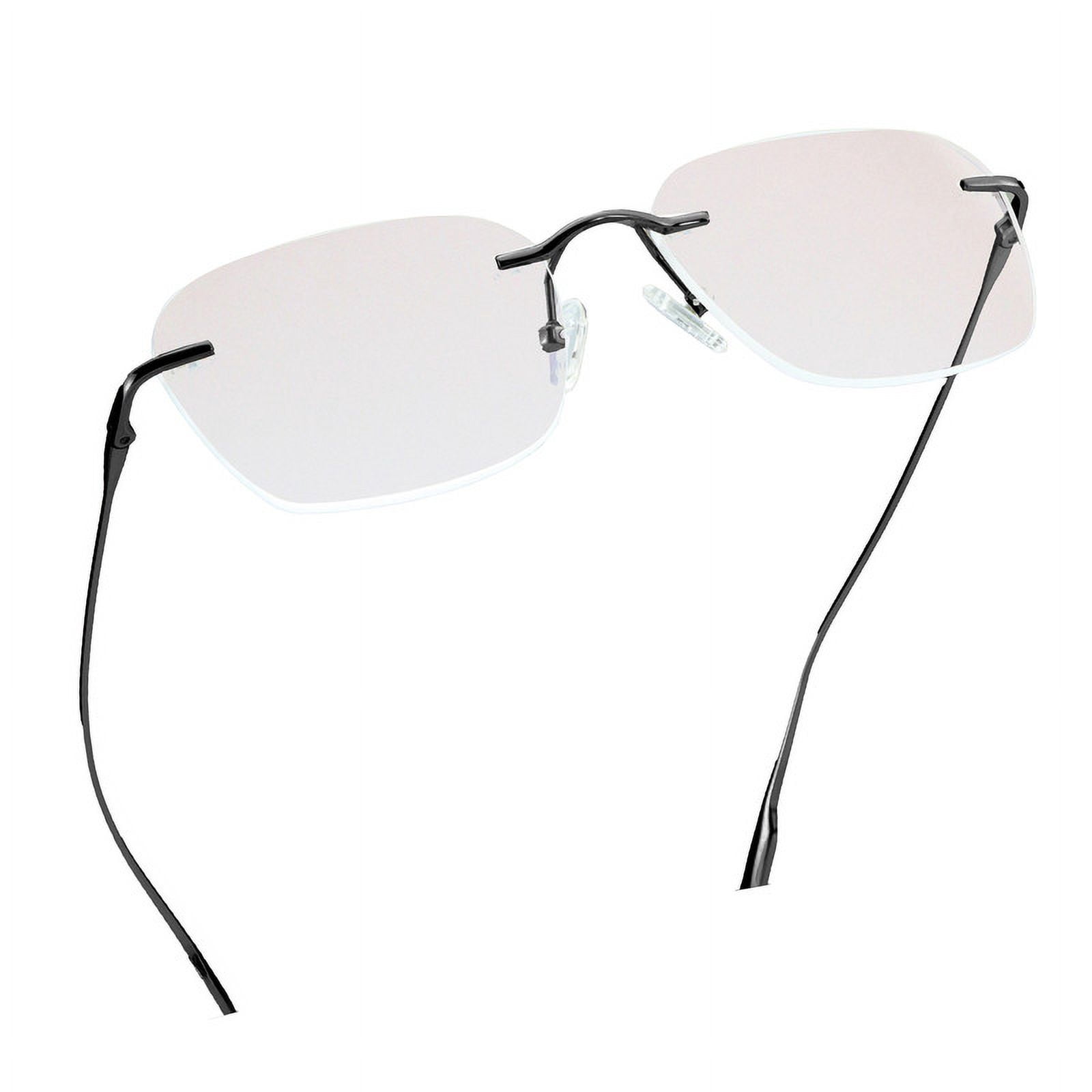 LifeArt Pure Titanium Frame Glasses/Blue Light Blocking Reading Glasses, Reduce Eyestrain, Stylish for Men and Women(Black,+3.50 Magnification)