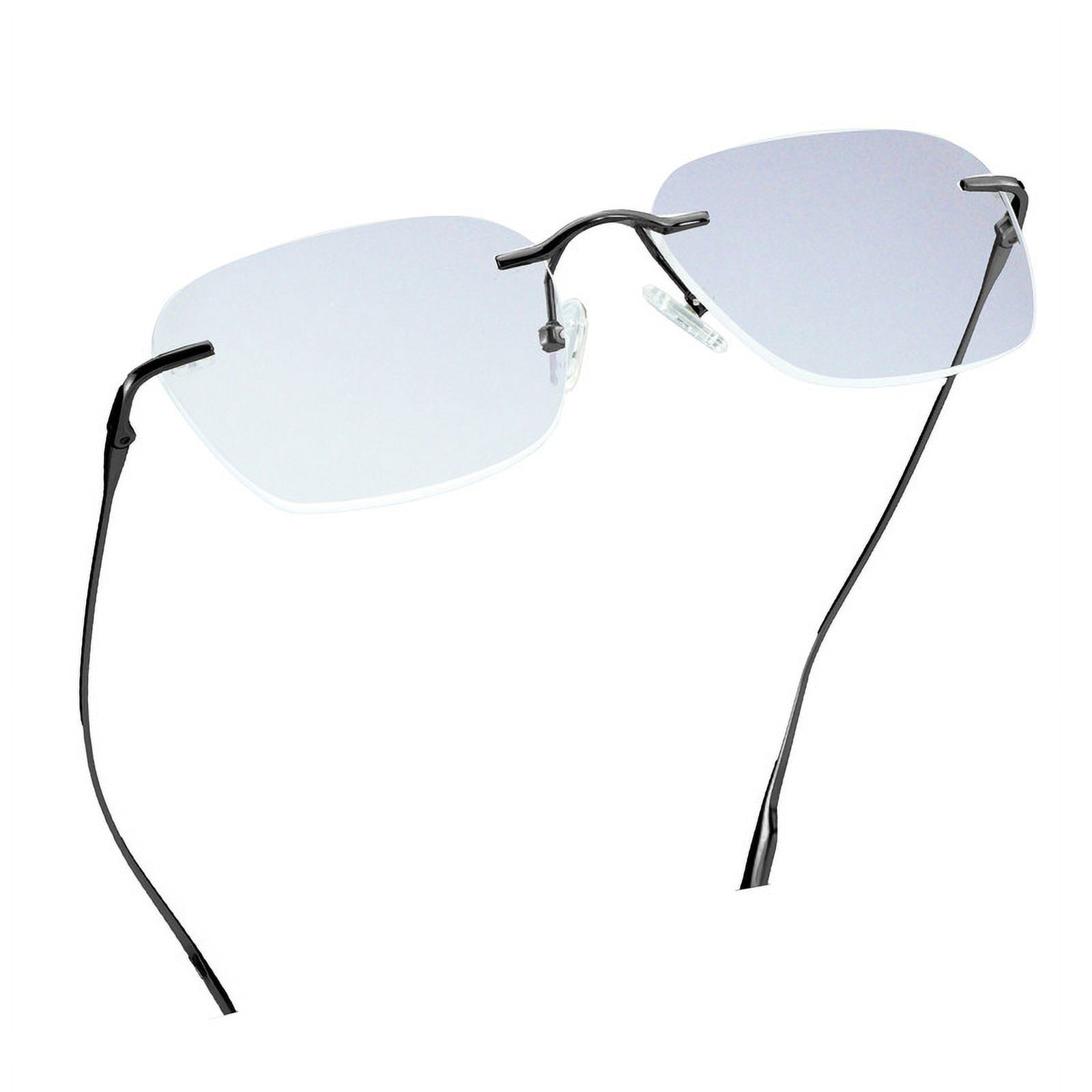LifeArt Pure Titanium Frame Glasses/Blue Light Blocking Reading Glasses, Reduce Eyestrain, Stylish for Men and Women(Black,+3.50 Magnification)