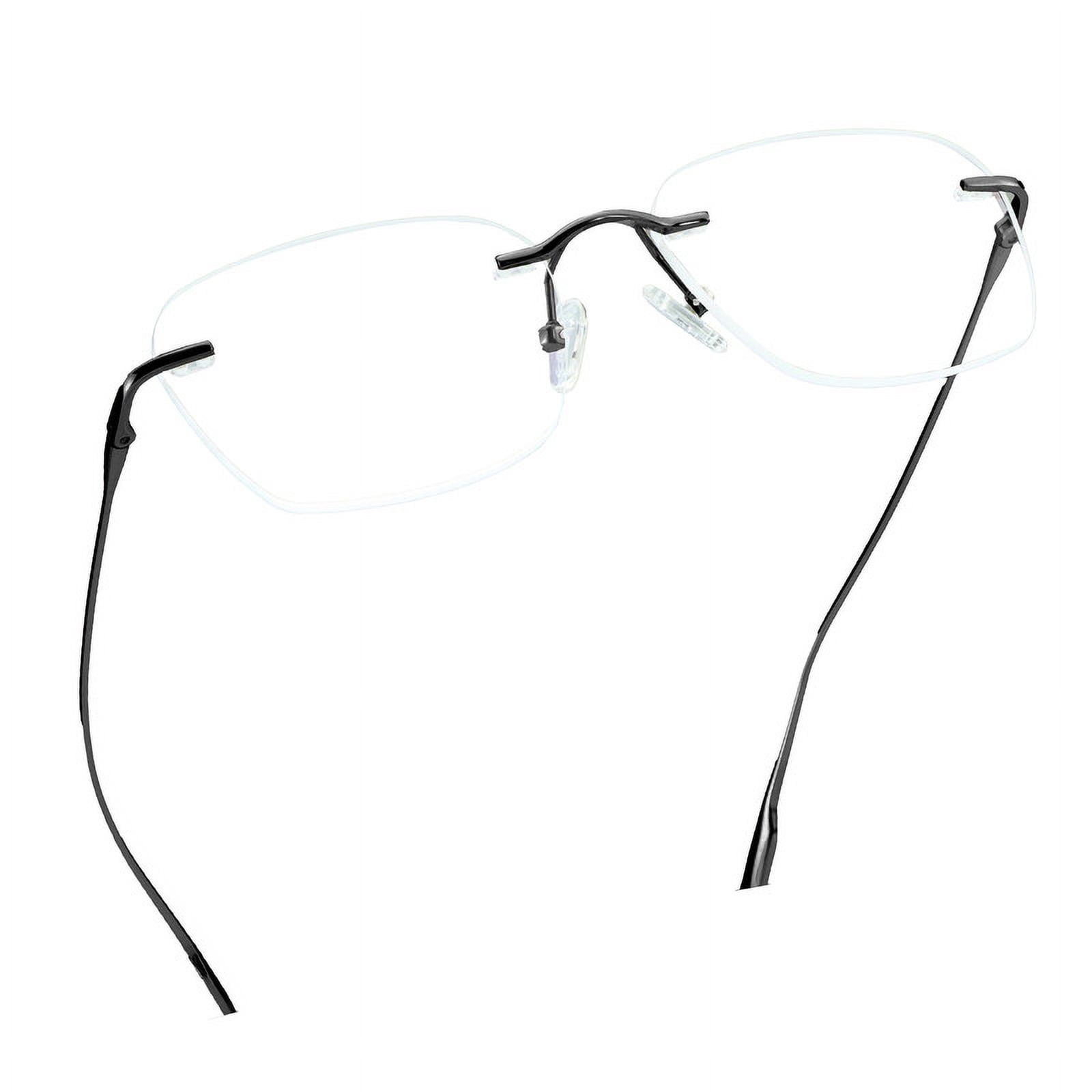 LifeArt Pure Titanium Frame Glasses/Blue Light Blocking Reading Glasses, Reduce Eyestrain, Stylish for Men and Women(Black,+3.50 Magnification)