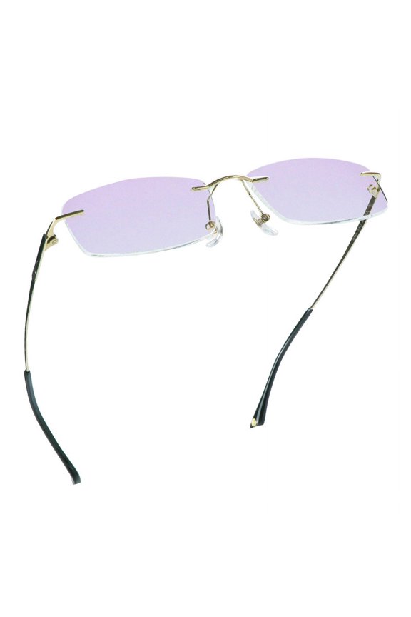 Pure Titanium Frame Glasses/Blue Light Blocking Reading Glasses, Reduce Eyestrain, Stylish for Men and Women(Gold,+1.00 Magnification)