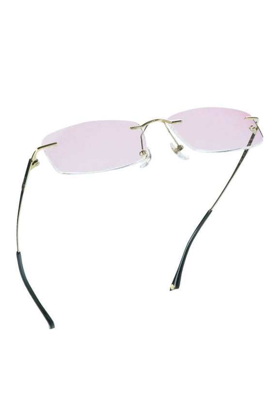 Pure Titanium Frame Glasses/Blue Light Blocking Reading Glasses, Reduce Eyestrain, Stylish for Men and Women(Gold,+1.00 Magnification)