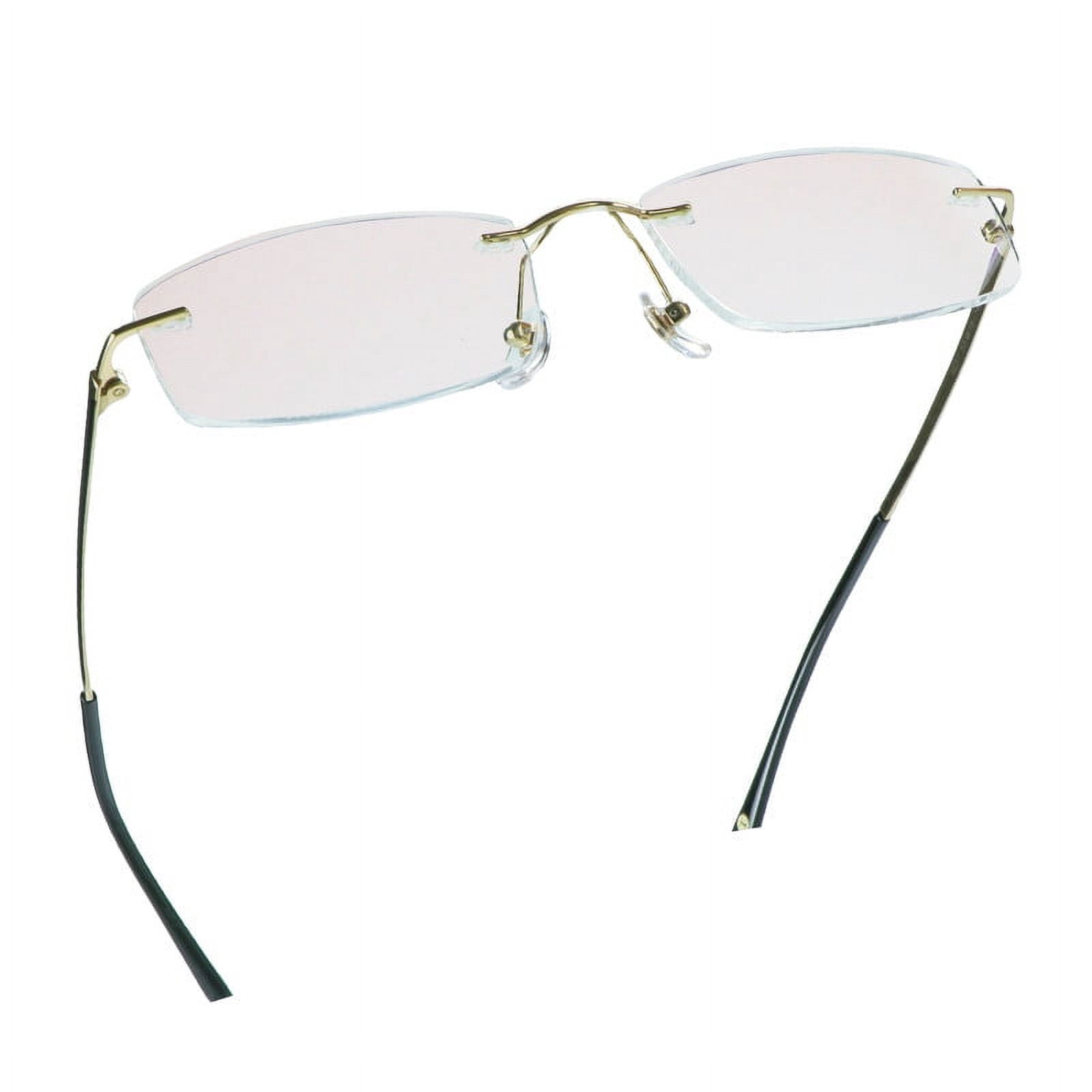 LifeArt Pure Titanium Frame Glasses/Blue Light Blocking Reading Glasses, Reduce Eyestrain, Stylish for Men and Women(Gold,+2.00 Magnification)