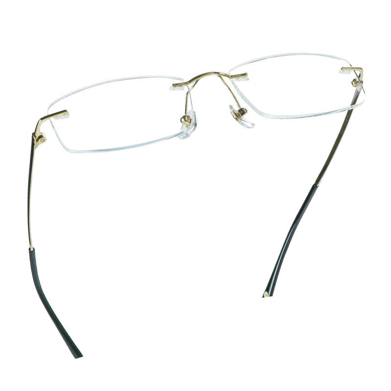 LifeArt Pure Titanium Frame Glasses/Blue Light Blocking Reading Glasses, Reduce Eyestrain, Stylish for Men and Women(Gold,+2.50 Magnification)