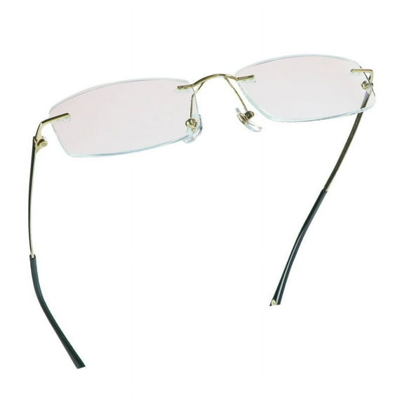 LifeArt Pure Titanium Frame Glasses/Blue Light Blocking Reading Glasses, Reduce Eyestrain, Stylish for Men and Women(Gold,+2.50 Magnification)