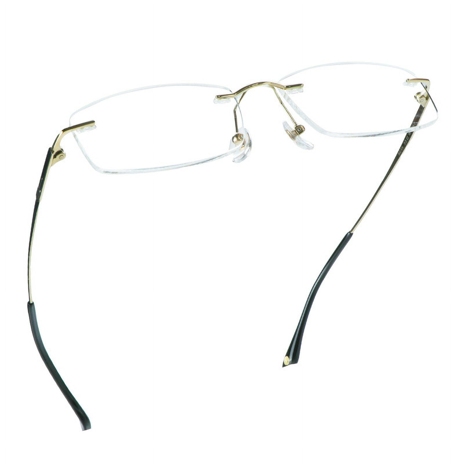 LifeArt Pure Titanium Frame Glasses/Blue Light Blocking Reading Glasses, Reduce Eyestrain, Stylish for Men and Women(Gold,+2.50 Magnification)