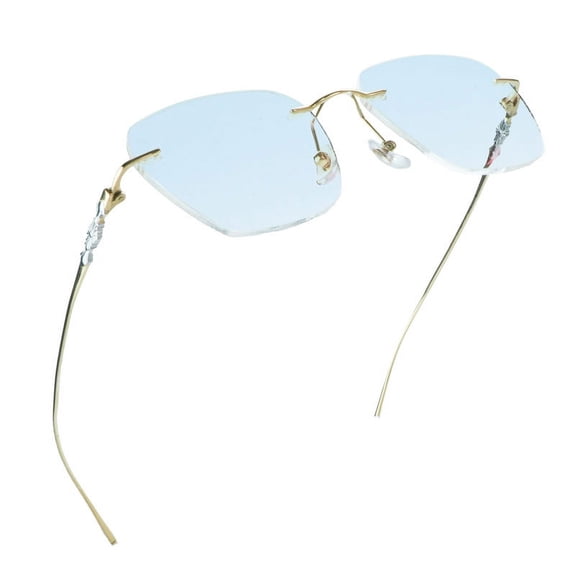 LifeArt Pure Titanium Frame Glasses/Blue Light Blocking Reading Glasses, Reduce Eyestrain, Stylish for Men and Women(Gold,+3.00 Magnification)