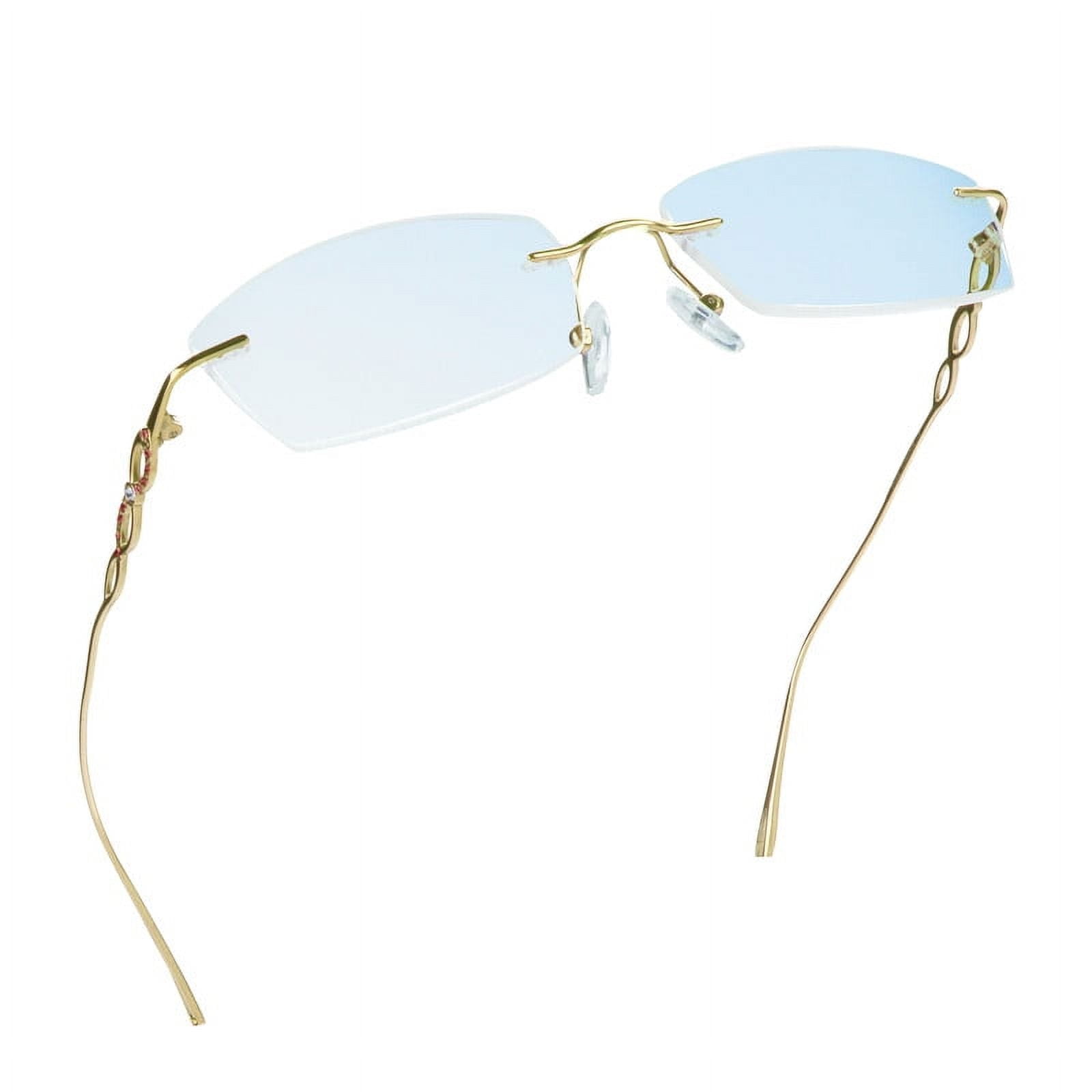 LifeArt Pure Titanium Frame Glasses/Blue Light Blocking Reading Glasses, Reduce Eyestrain, Stylish for Men and Women(Gold,+3.50 Magnification)