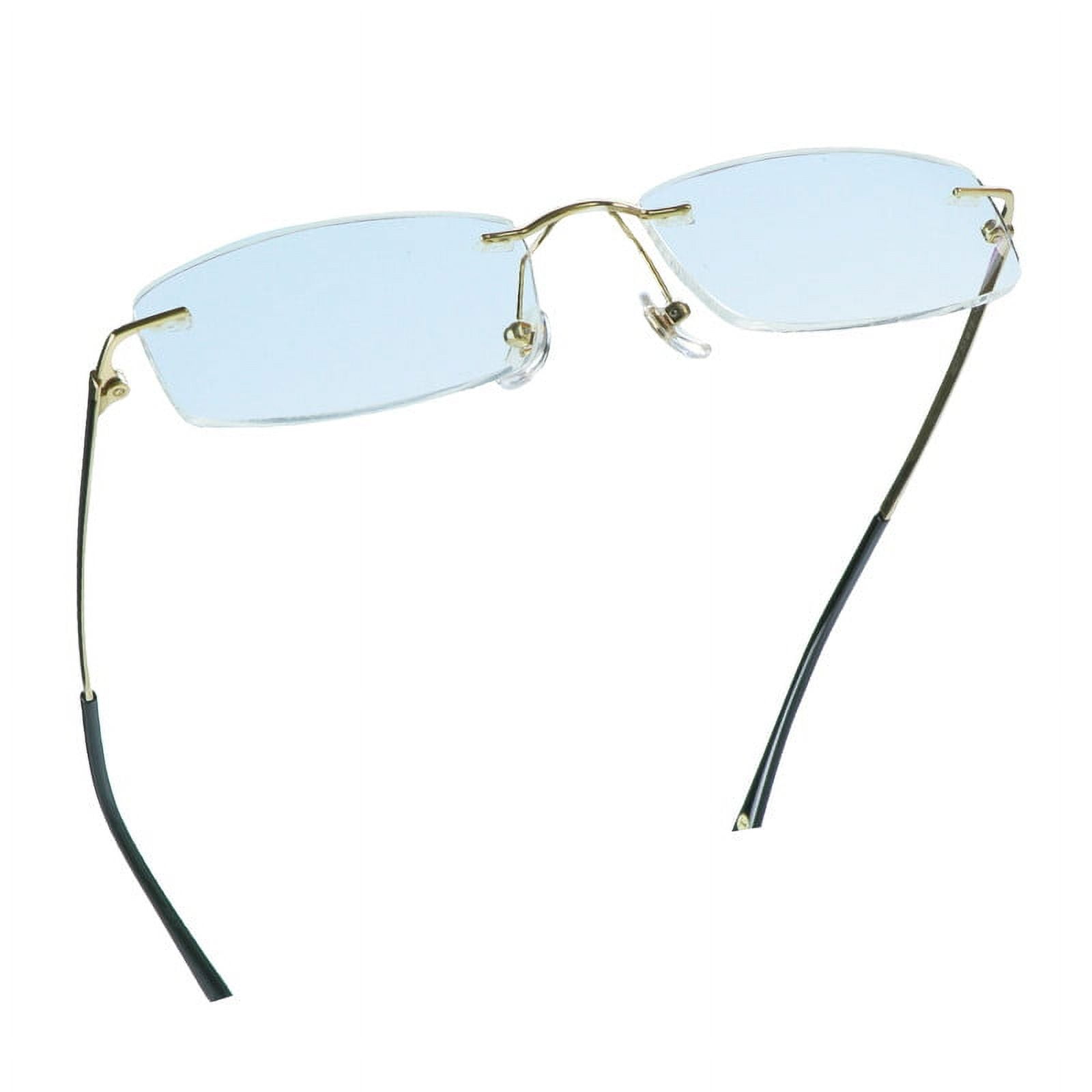 LifeArt Pure Titanium Frame Glasses/Blue Light Blocking Reading Glasses, Reduce Eyestrain, Stylish for Men and Women(Gold,+4.00 Magnification)