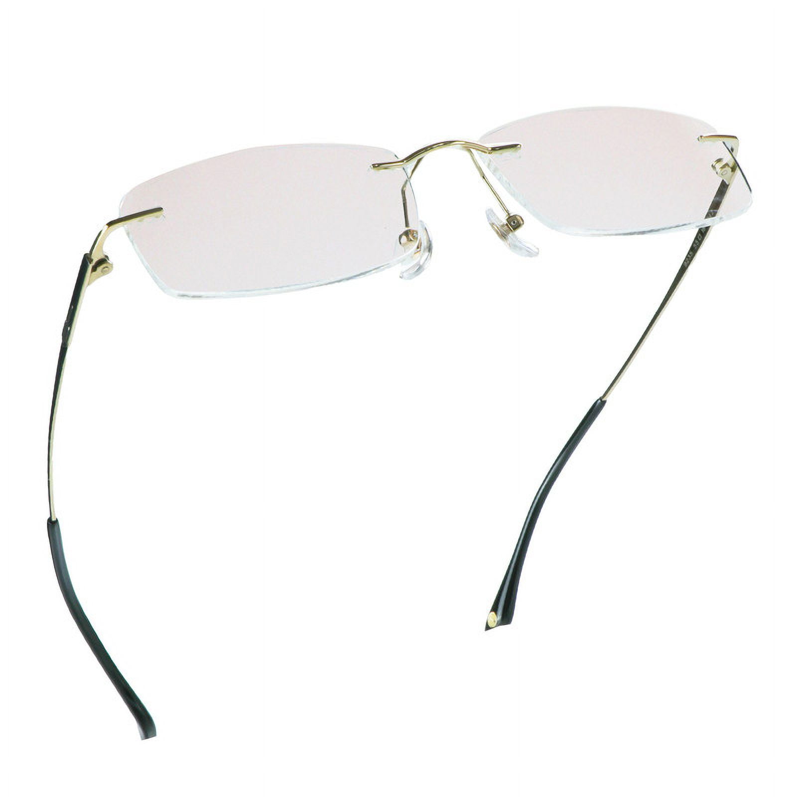 LifeArt Pure Titanium Frame Glasses/Blue Light Blocking Reading Glasses, Reduce Eyestrain, Stylish for Men and Women(Gold,+4.00 Magnification)