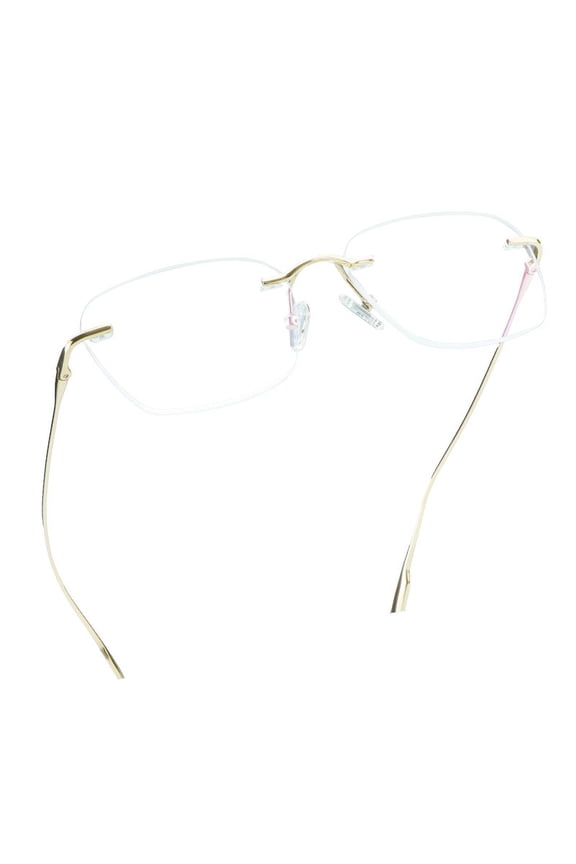 Pure Titanium Frame Glasses/Blue Light Blocking Reading Glasses, Reduce Eyestrain, Stylish for Men and Women(Gold,+4.00 Magnification)